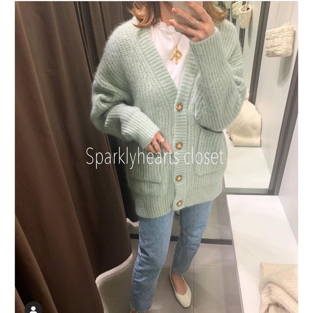 NWT Zara Oversized Patch Pockets Knit Cardigan